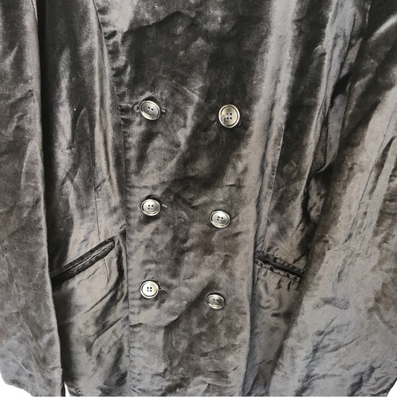 Velvety Blk Double Breasted Car Coat New Republic NY lined - Picture 5 of 10